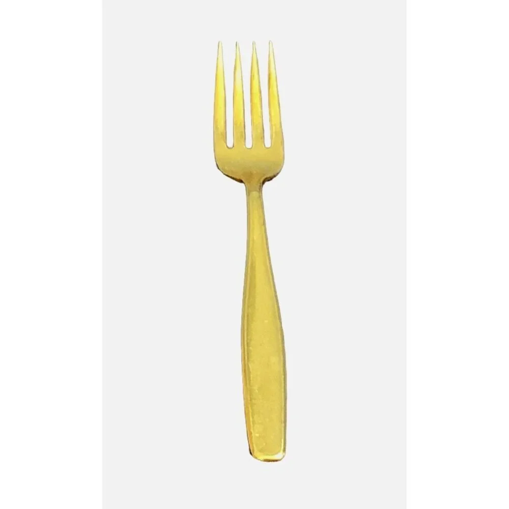Rogers Cutlery Co. Stainless Gold USA Salad Dinner Fork Butter Knife Vintage